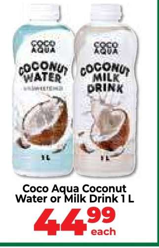 Coco Aqua Coconut Water or Milk Drink 1 L