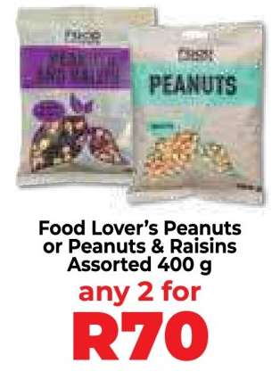 Food Lover’s Peanuts or Peanuts & Raisins