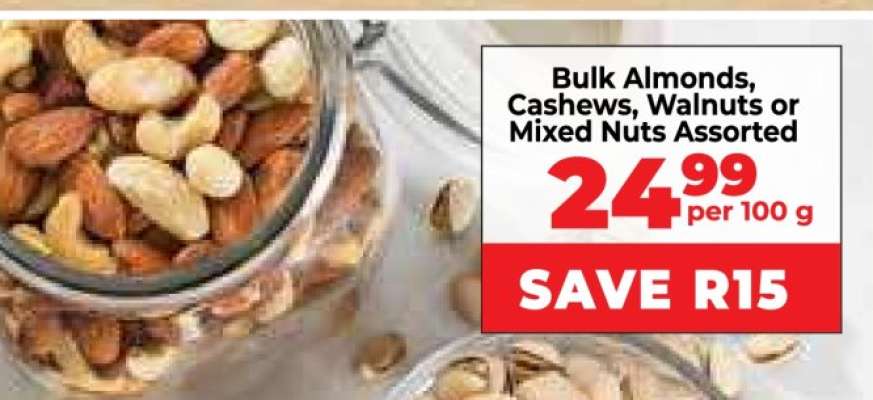Bulk Almonds, Cashews, Walnuts or Mixed Nuts Assorted
