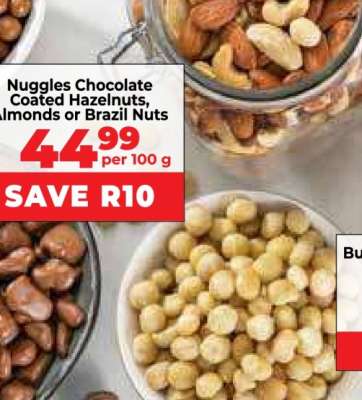 Nuggles Chocolate Coated Hazelnuts, Almonds or Brazil Nuts