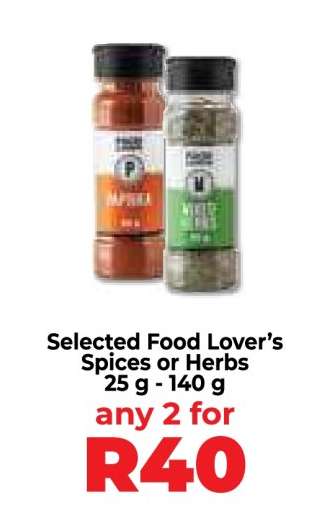 Selected Food Lover’s Spices or Herbs