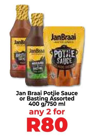 Jan Braai Potjie Sauce or Basting Assorted