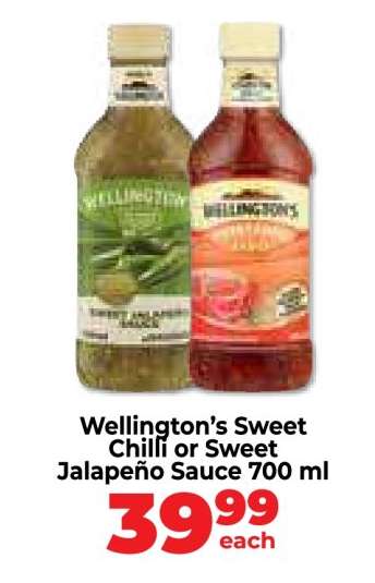 Wellington’s Sweet Chilli or Sweet Jalapeño Sauce 700 ml