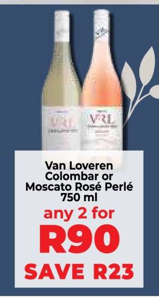 Van Loveren Colombar or Moscato Rosé Perlé 750 ml