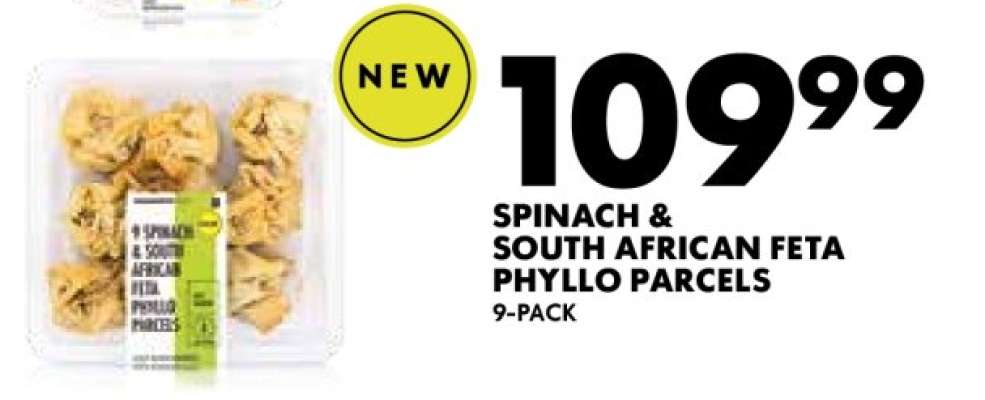 Spinach & South African Feta Phyllo Parcels