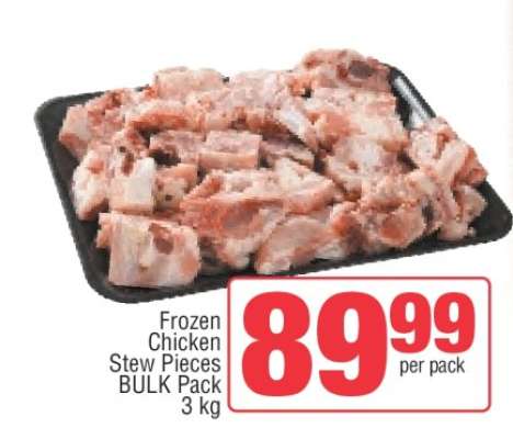 Frozen Chicken Stew Pieces BULK Pack 3 kg