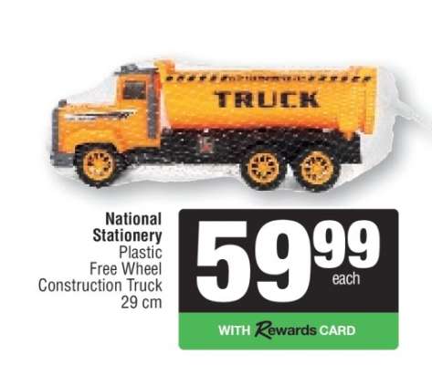 National Stationery Plastic Free Wheel Construction Truck