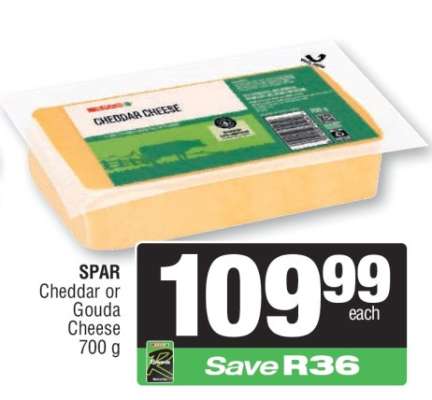 SPAR Cheddar or Gouda Cheese 700 g