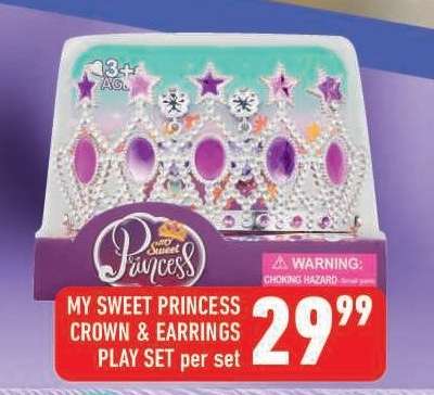 MY SWEET PRINCESS CROWN & EARRINGS PLAY SET per set