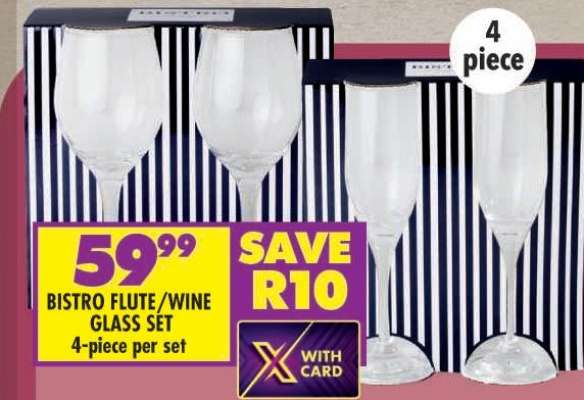 Bistro Flute/Wine Glass Set
