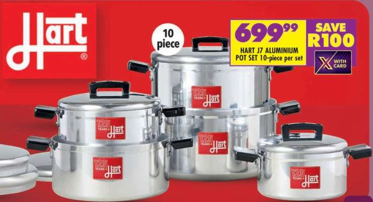 HART 17 ALUMINIUM POT SET 10-piece per set