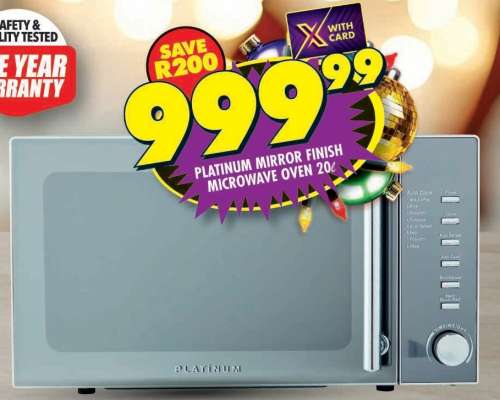 PLATINUM MIRROR FINISH MICROWAVE OVEN 20L
