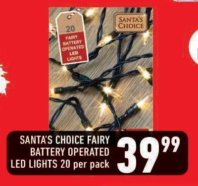 SANTA'S CHOICE FAIRY BATTERY OPERATED LED LIGHTS 20 per pack