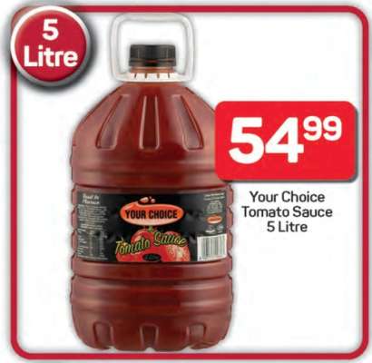 Your Choice Tomato Sauce 5 Litre