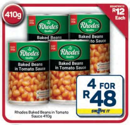 Rhodes Baked Beans in Tomato Sauce 410g