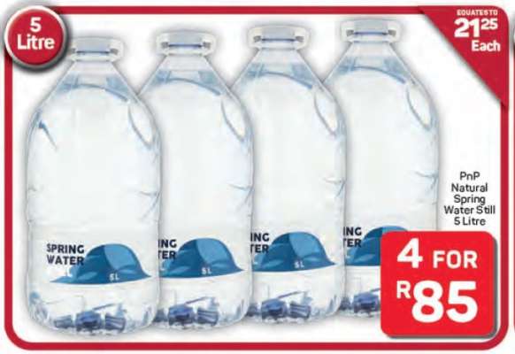 PnP Natural Spring Water Still 5 Litre
