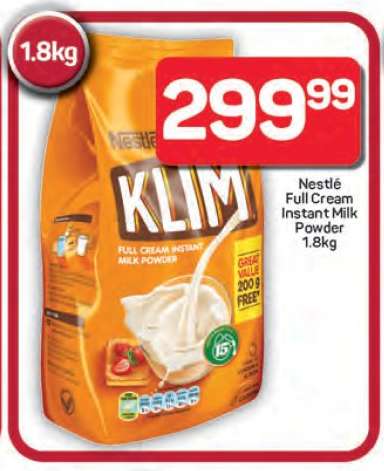 Nestlé Full Cream Instant Milk Powder 1.8kg