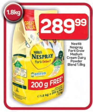 Nestlé Nespray Forti Grow Medium Cream Dairy Powder Blend 1.8kg