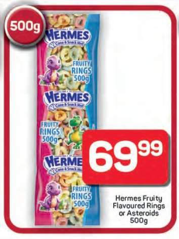 Hermes Fruity Flavoured Rings or Asteroids 500g