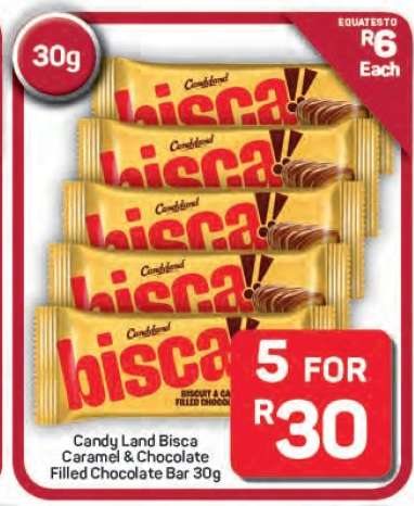 Candy Land Bisca Caramel & Chocolate Filled Chocolate Bar 30g