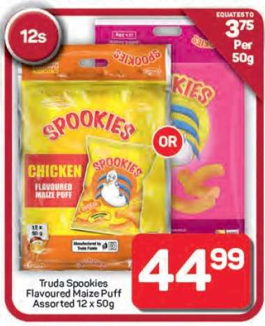 Truda Spookies Flavoured Maize Puff Assorted 12 x 50g