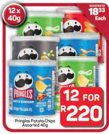 Pringles Potato Chips Assorted 40g