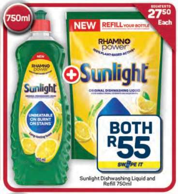 Sunlight Dishwashing Liquid and Refill