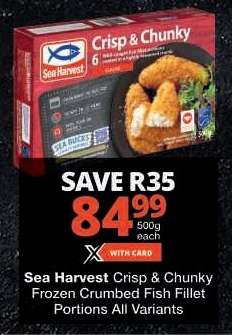 Sea Harvest Crisp & Chunky Frozen Crumbed Fish Fillet Portions