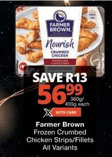 Farmer Brown Frozen Crumbed Chicken Strips/Fillets