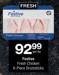 Festive Fresh Chicken 6-Piece Drumsticks