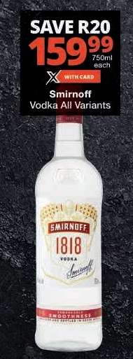 Smirnoff Vodka All Variants