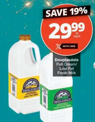 Douglasdale Full Cream/Low Fat Fresh Milk