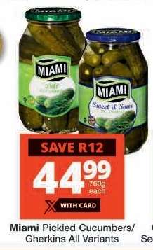 Miami Pickled Cucumbers/Gherkins All Variants