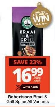 ROBERTSONS BRAAI & GRILL SPICE all variants