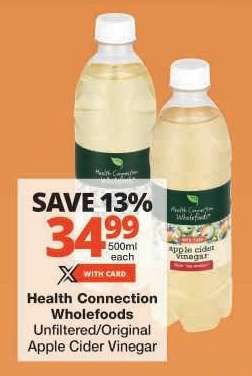 Health Connection Wholefoods Unfiltered/Original Apple Cider Vinegar