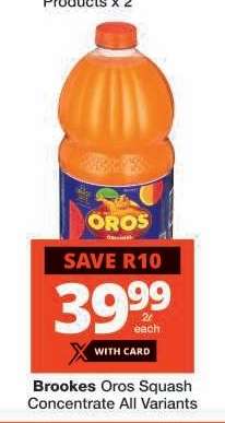 BROOKES OROS SQUASH CONCENTRATE all variants