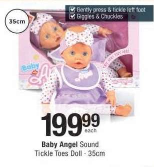 Baby Angel Sound Tickle Toes Doll - 35cm