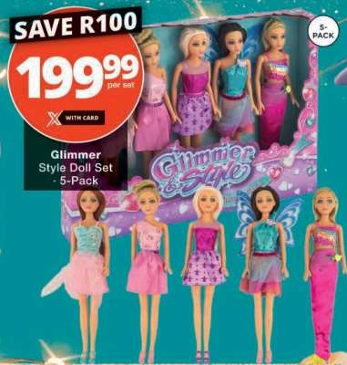 Glimmer Style Doll Set 5-Pack