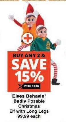 Elves Behavin' Badly Posable Christmas Elf with Long Legs