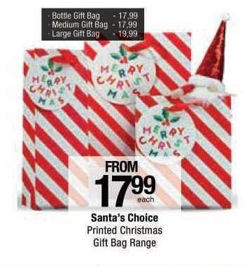 Santa's Choice Printed Christmas Gift Bag Range