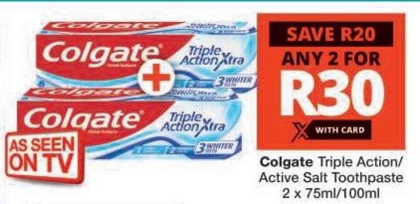 Colgate Triple Action/Active Salt Toothpaste