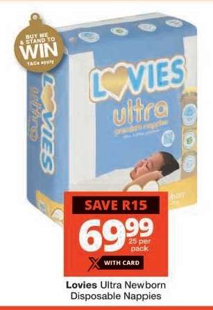 Lovies Ultra Newborn Disposable Nappies