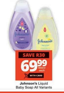 Johnson's Liquid Baby Soap All Variants