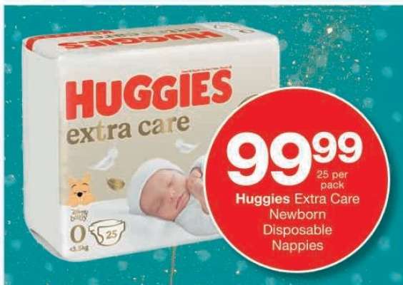 Huggies Extra Care Newborn Disposable Nappies