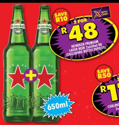 HEINEKEN PREMIUM LAGER BEER 2x650ml RB