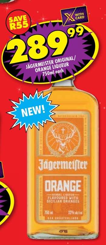 JÄGERMEISTER ORIGINAL/ORANGE LIQUEUR 750ml each