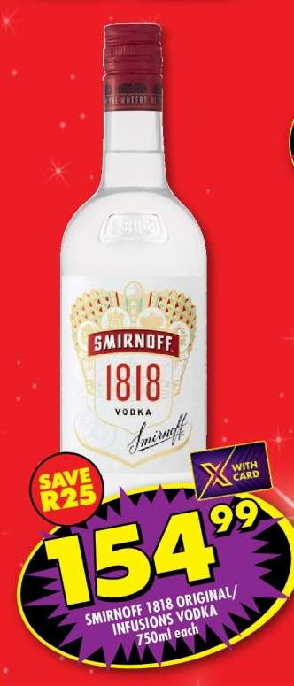 SMIRNOFF 1818 ORIGINAL/INFUSIONS VODKA