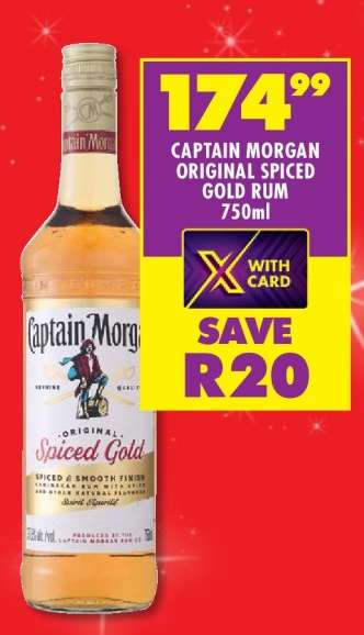 CAPTAIN MORGAN ORIGINAL SPICED GOLD RUM 750ml