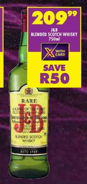 J&B BLENDED SCOTCH WHISKY 750ml