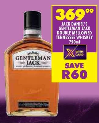 JACK DANIEL'S GENTLEMAN JACK DOUBLE MELLOWED TENNESSEE WHISKEY 750ml